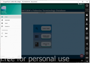 Fishterm's French- English Bilingual fisheries dictionary functions