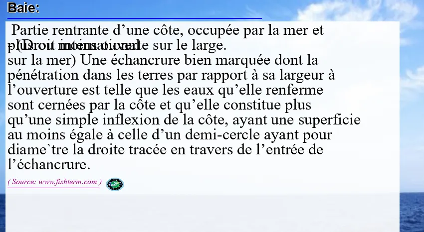 Image: Definition of baie