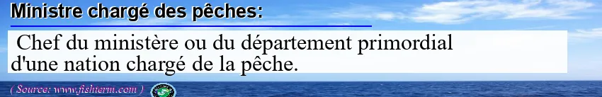 Image: Definition of ministre chargé des pêches