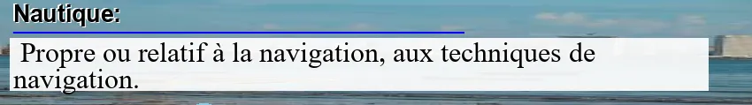 Image: Definition of nautique