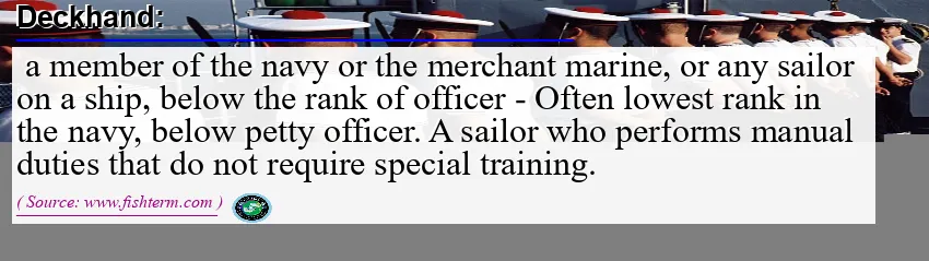 Image: Definition of deckhand